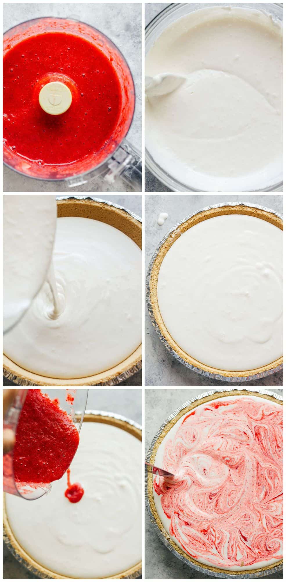 step by step photos for how to make strawberry lemonade pie