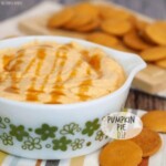 pumpkin pie dip in a bowl with vanilla wafers