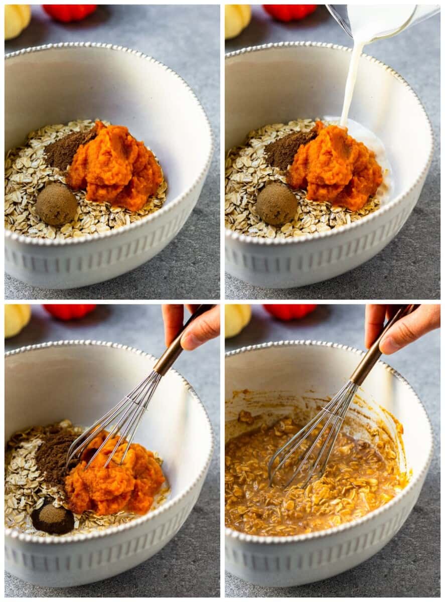 step by step photos for how to make pumpkin pie oatmeal