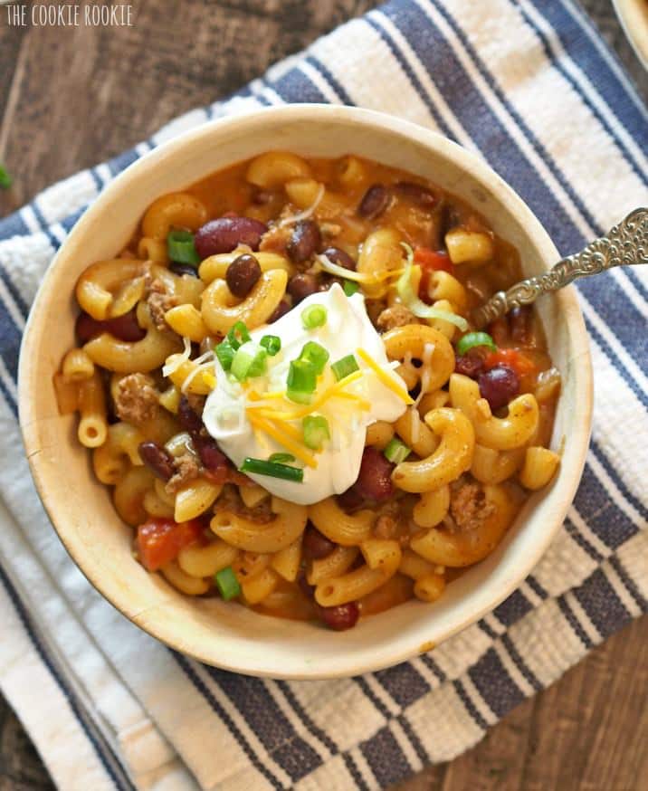Loaded Chili Macaroni and Cheese The Cookie Rookie