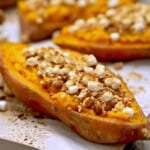 Loaded Sweet Potato Skins, the perfect side dish for Thanksgiving! These are so fun and delicious! - The Cookie Rookie