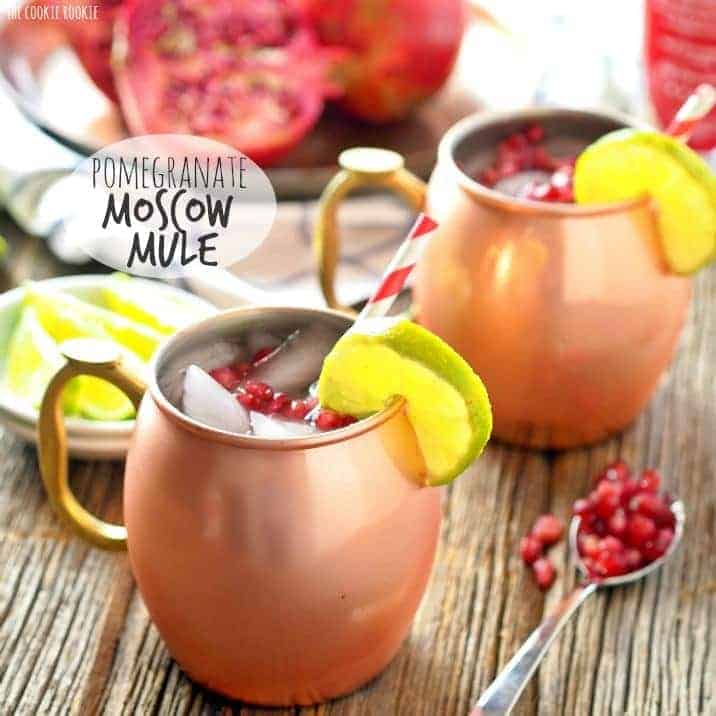 Pomegranate Moscow Mule. The perfect Winter Cocktail! Be holiday ready with this delicious drink.