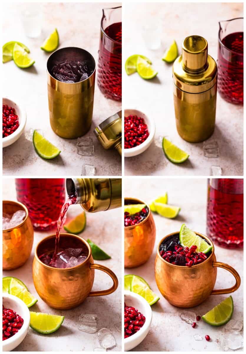 Holiday Moscow Mule with Pomegranate and Sage