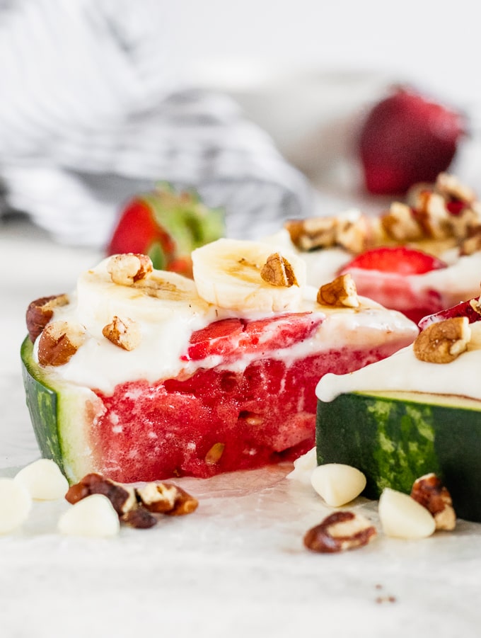 Healthy fruit pizza sliced