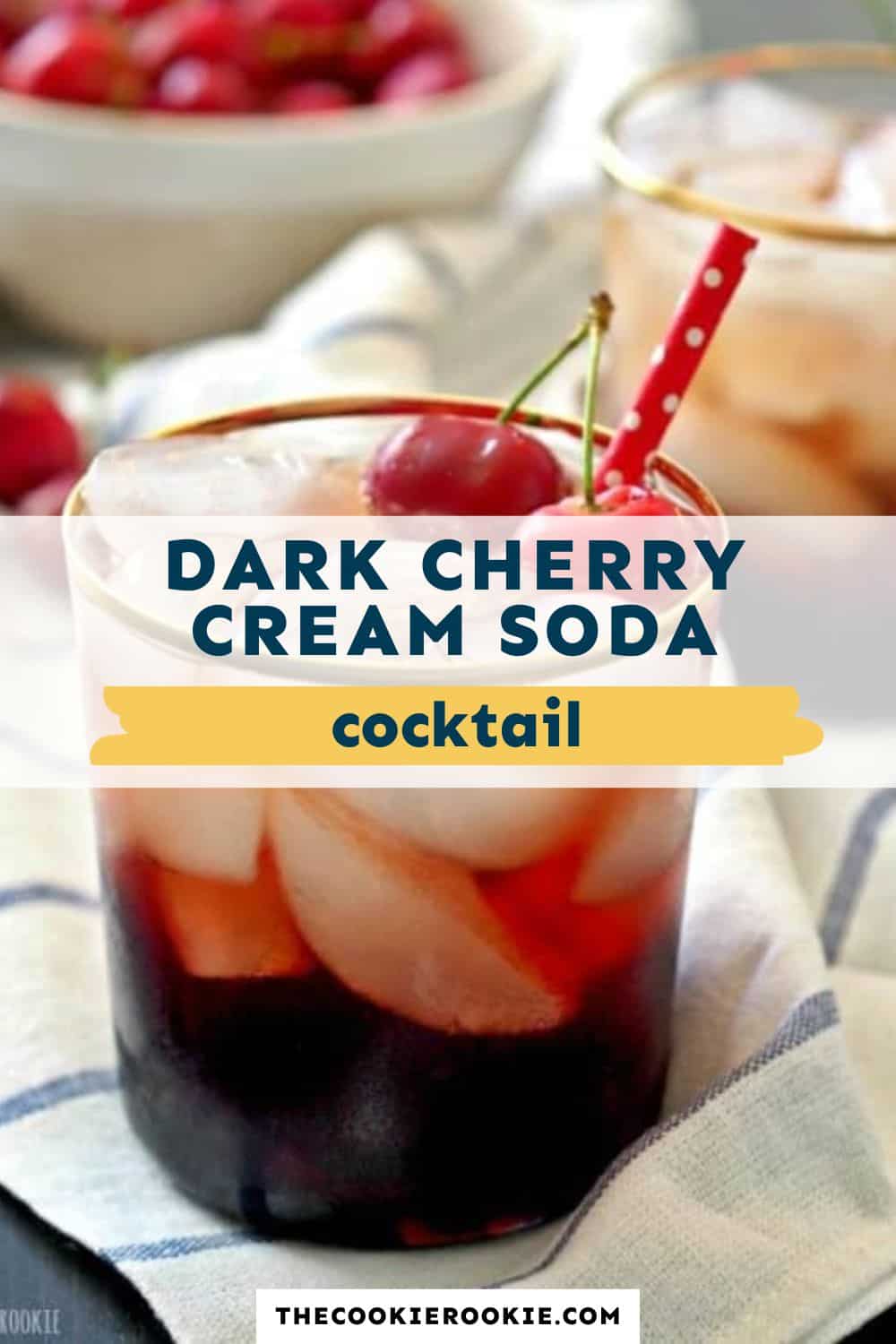 Dark Cherry Cream Soda Cocktail pin image