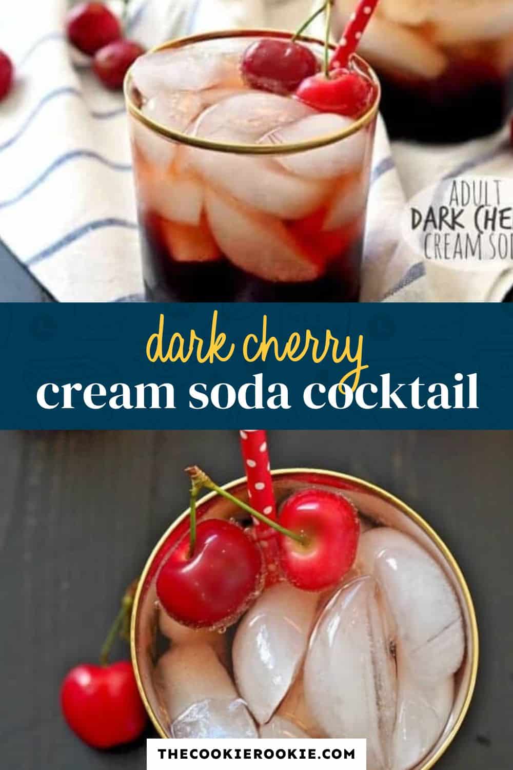 Dark Cherry Cream Soda Cocktail pin image