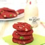 M&M Red Velvet Cake Cookies! Red Green and White Red Velvet Cookies made with cake mix! Perfect for Christmas | The Cookie Rookie