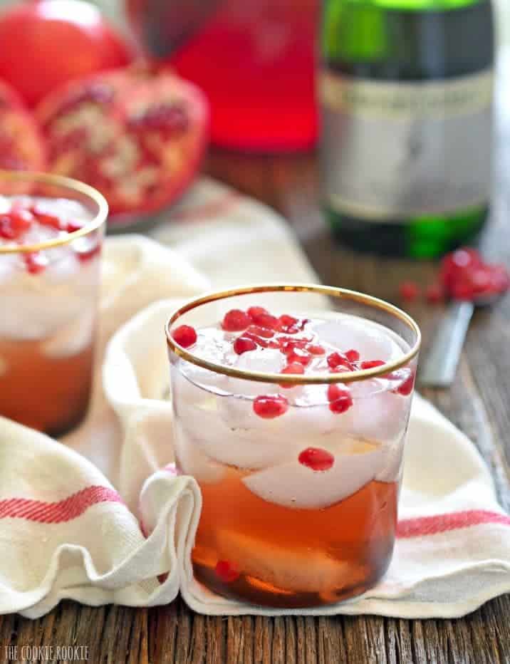 Pomegranate Champagne Sangria | The Cookie Rookie