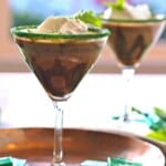 Andes Mint Martini, a creamy minty milk chocolate cocktail. Easy delicious! | The Cookie Rookie