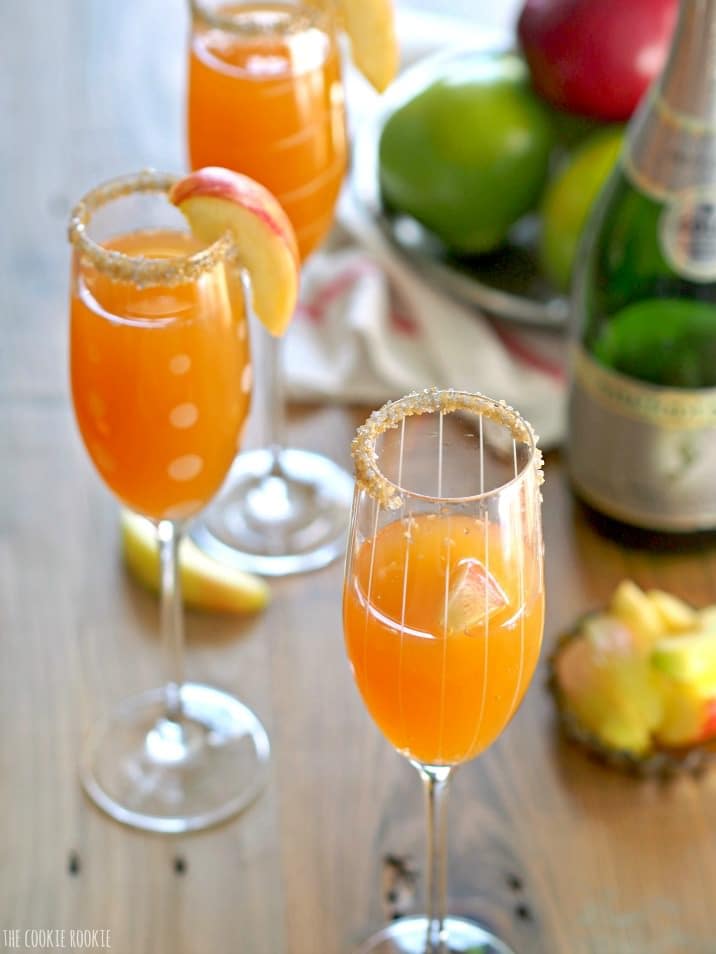 Apple Cider Mimosas are simple, delicious and perfect for fall! You deserve such a fun and bubbly treat once in a while. Thanksgiving is the perfect time for this Apple Cider Cocktail, especially one as easy and tasty as this. I love a good mimosa recipe, and this is my favorite one for the holidays! apple cider mimosas