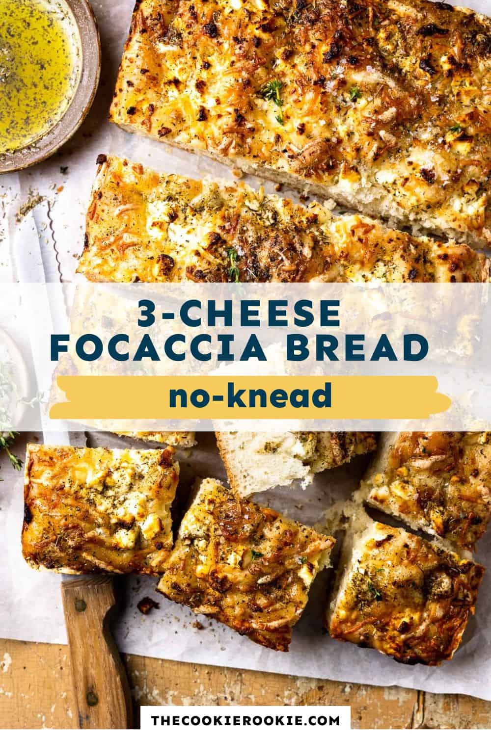 3 Cheese Focaccia Bread pin image