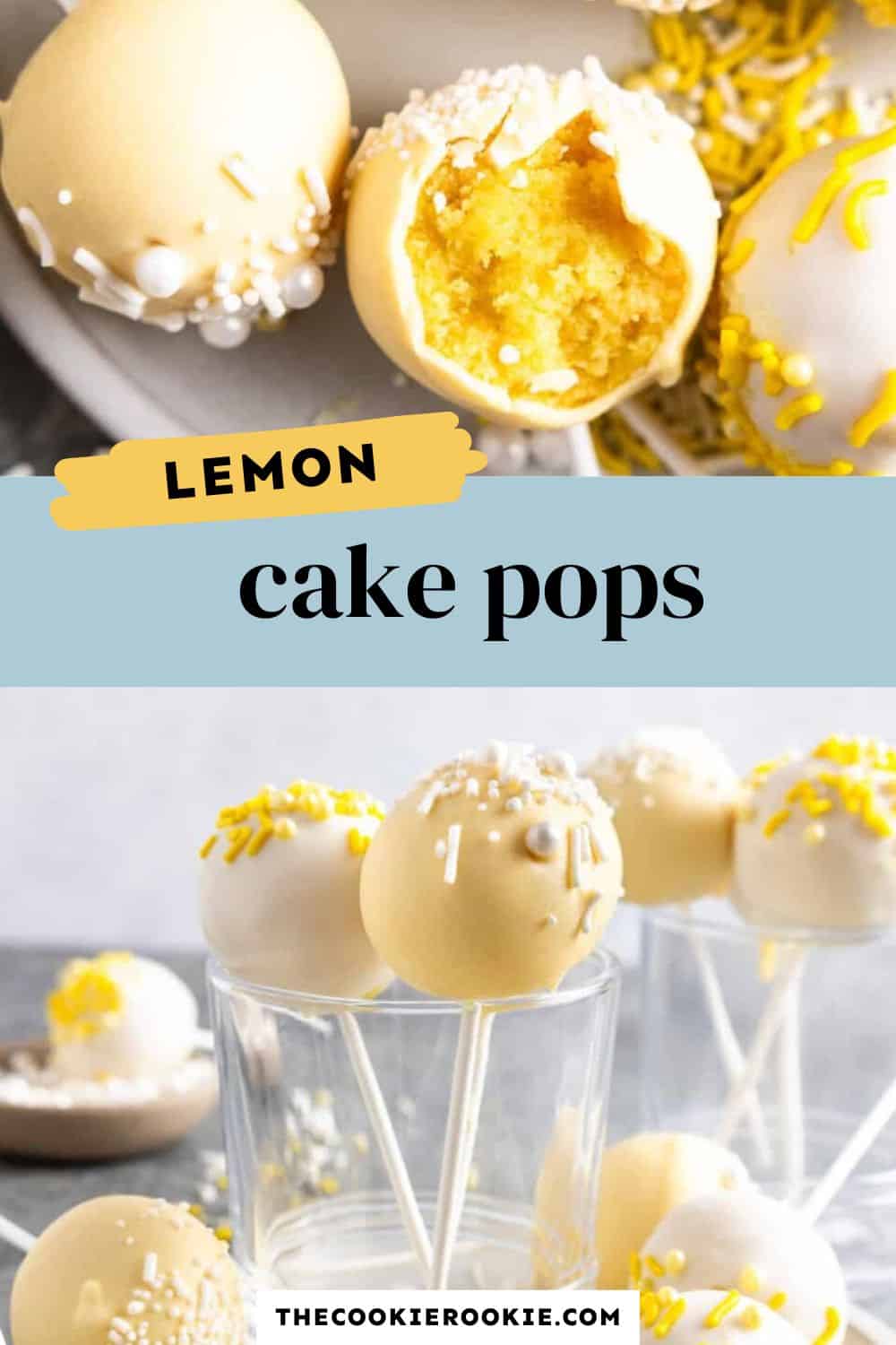 lemon cake pops pin image