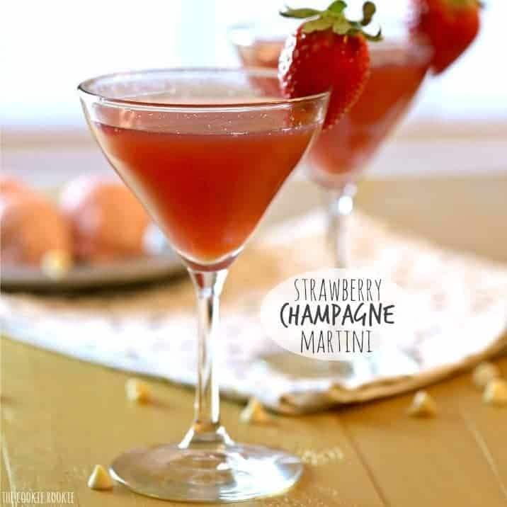 strawberry champagne martini