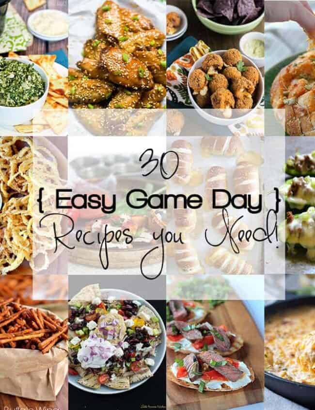 Easy game day recipes that you must put on your Superbowl menu! Everything from skinny crock pot dips to juicy teriyaki wings to buffalo sweet potato poppers.