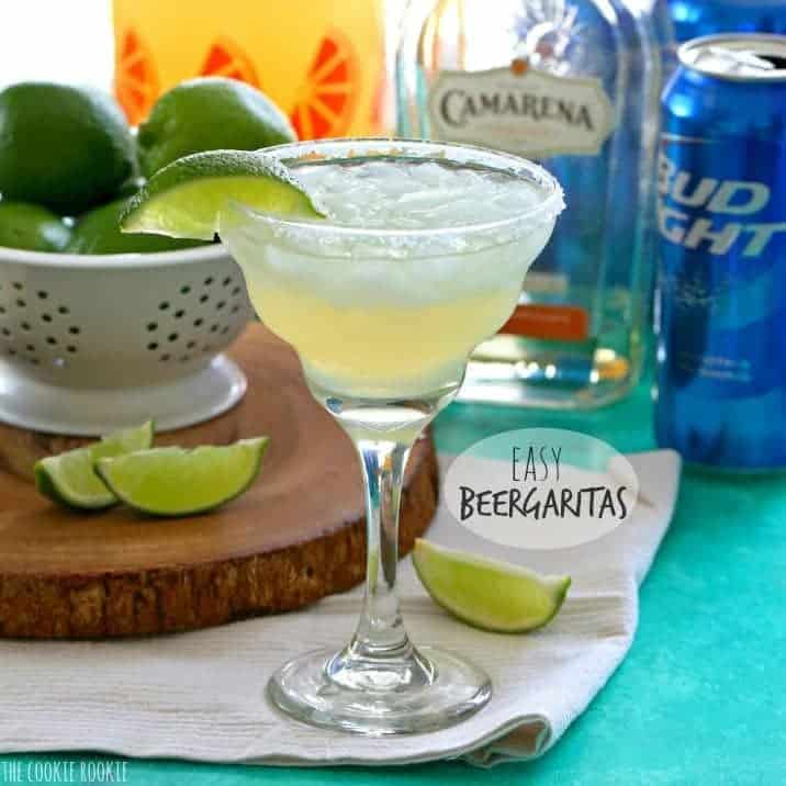 Beergarita with a sliced lime