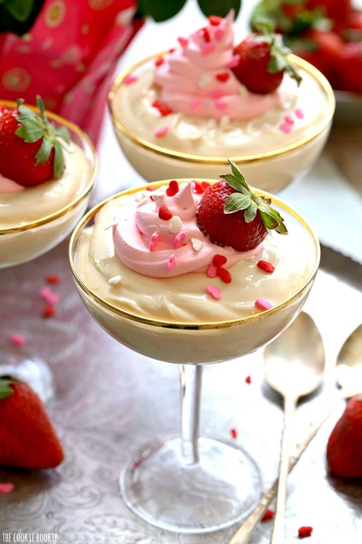 no bake cheesecake cups topped with strawberries