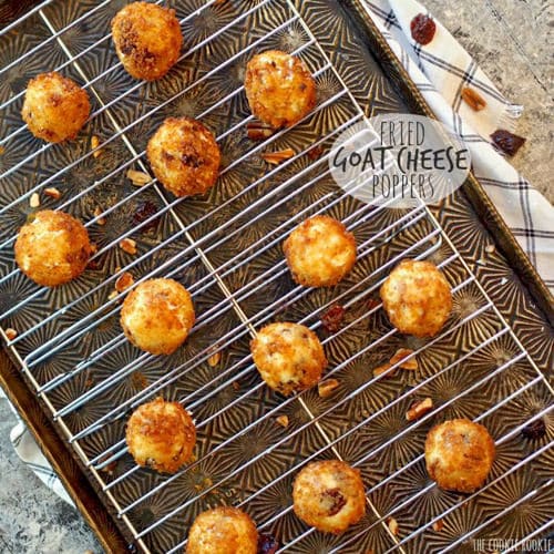 Cherry Pecan Fried Goat Cheese Poppers | The Cookie Rookie