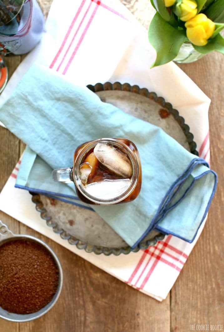 top view of iced coffee