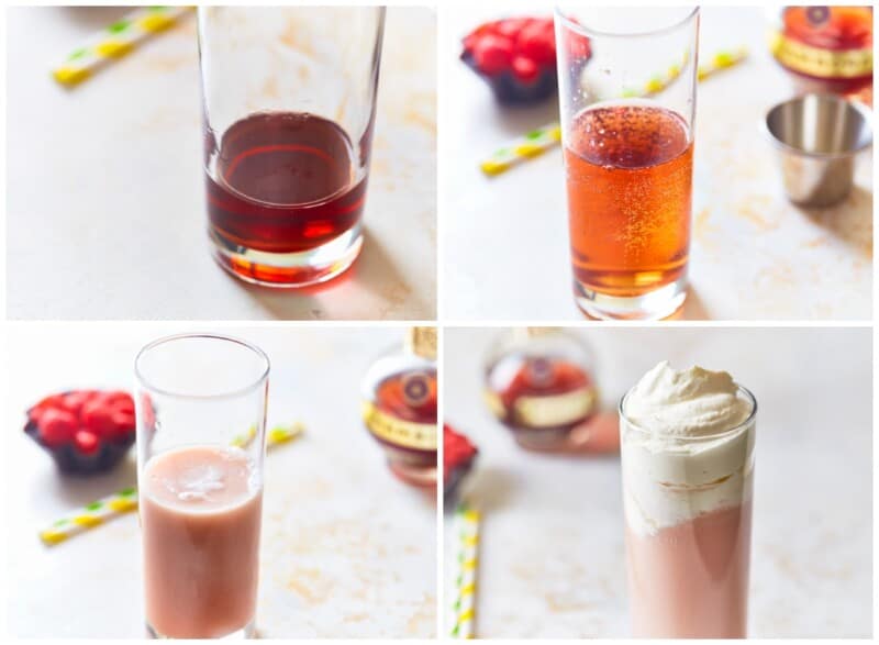 step by step photos for how to make raspberry italian cream soda.