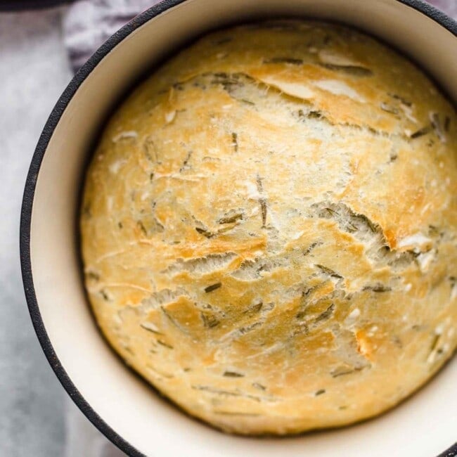 Rosemary No Knead Skillet Bread