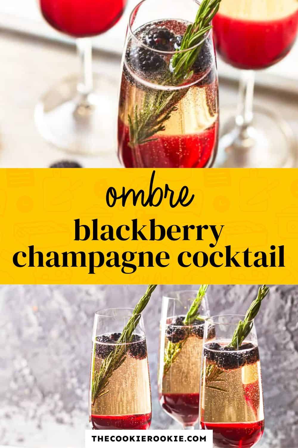 blackberry champagne cocktail pin image