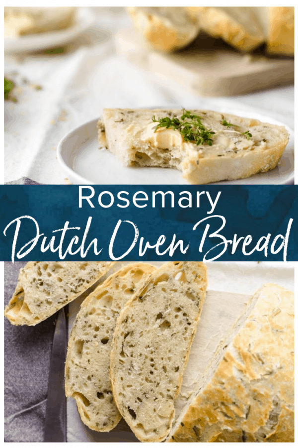 Dutch Oven Bread is such a simple way to make homemade bread. Making no knead bread in a dutch oven is just so easy, it's completely changed the way I think about baking bread! This Rosemary Bread with Sea Salt is simply perfect & tastes amazing. If you're looking for an easy bread recipe, this is it!