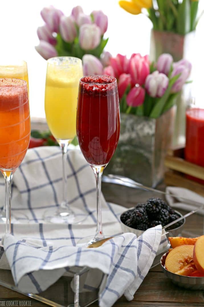 colorful bellinis on a table