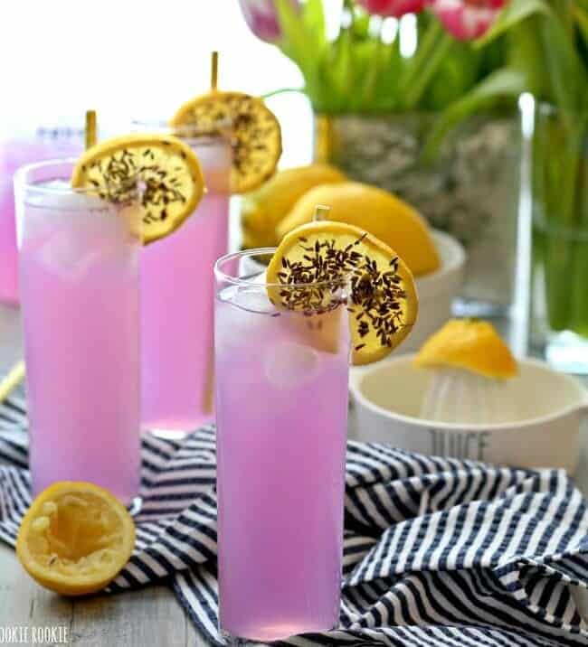 glasses of lavender lemonade