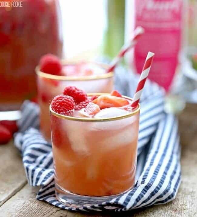 Easy Red Berry Sangria on table