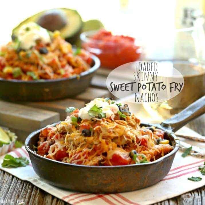 skinny loaded sweet potato fry nachos