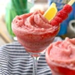 Raspberry Beergaritas are the perfect easy BBQ cocktail! Made with beer, tequila, raspberries...delicious! Fun drink for summer!