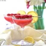raspberry lemon drop martinis in glasses