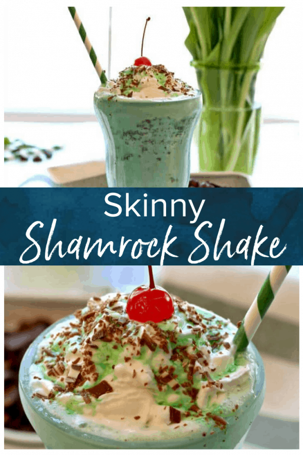 Shamrock Shakes from McDonald's are a classic treat around St. Patty's Day. We've transformed this delicious green mint shake into a SKINNY Shamrock Shake recipe, so you can get all the taste but with less calories! Plus we've given it a chocolate mint twist for even more fun! #thecookierookie #shamrockshake #shake #icecream #dessert #copycatrecipe #stpatricksday #mint #skinnyrecipe