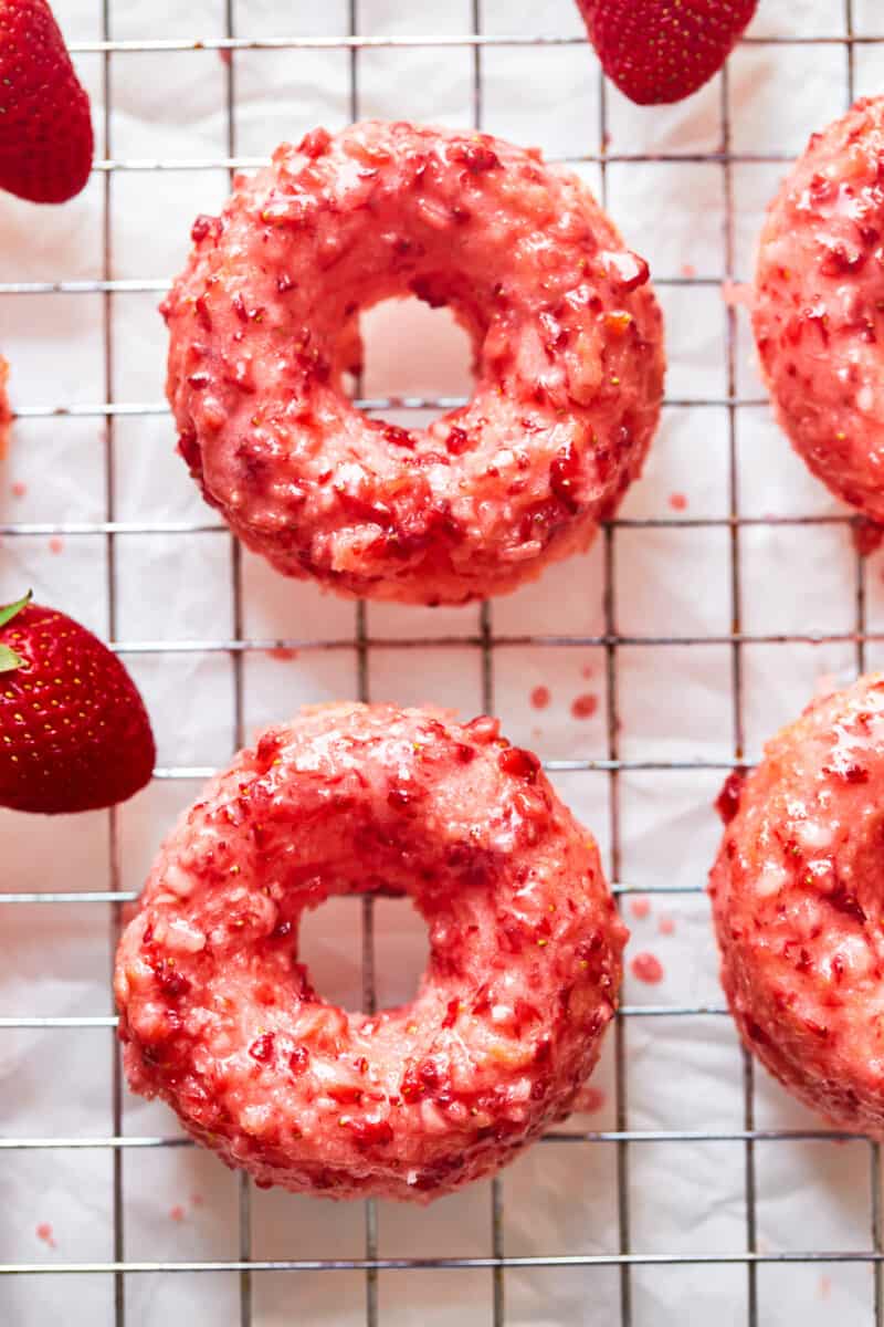Strawberry Donuts (Cake Mix Donuts) The Cookie Rookie®