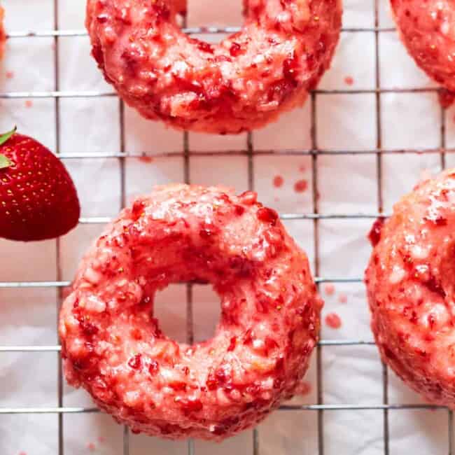 featured strawberry donuts.