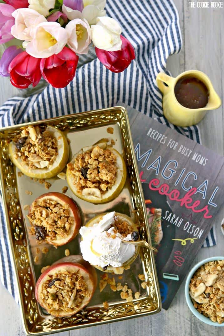 Granola baked apples {the magical slow cooker cookbook review!}