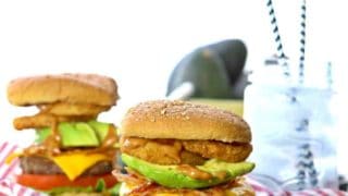 Loaded Cowboy Burgers with Spicy BBQ Mayo