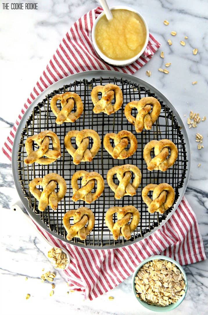 dog treat pretzels on a plate