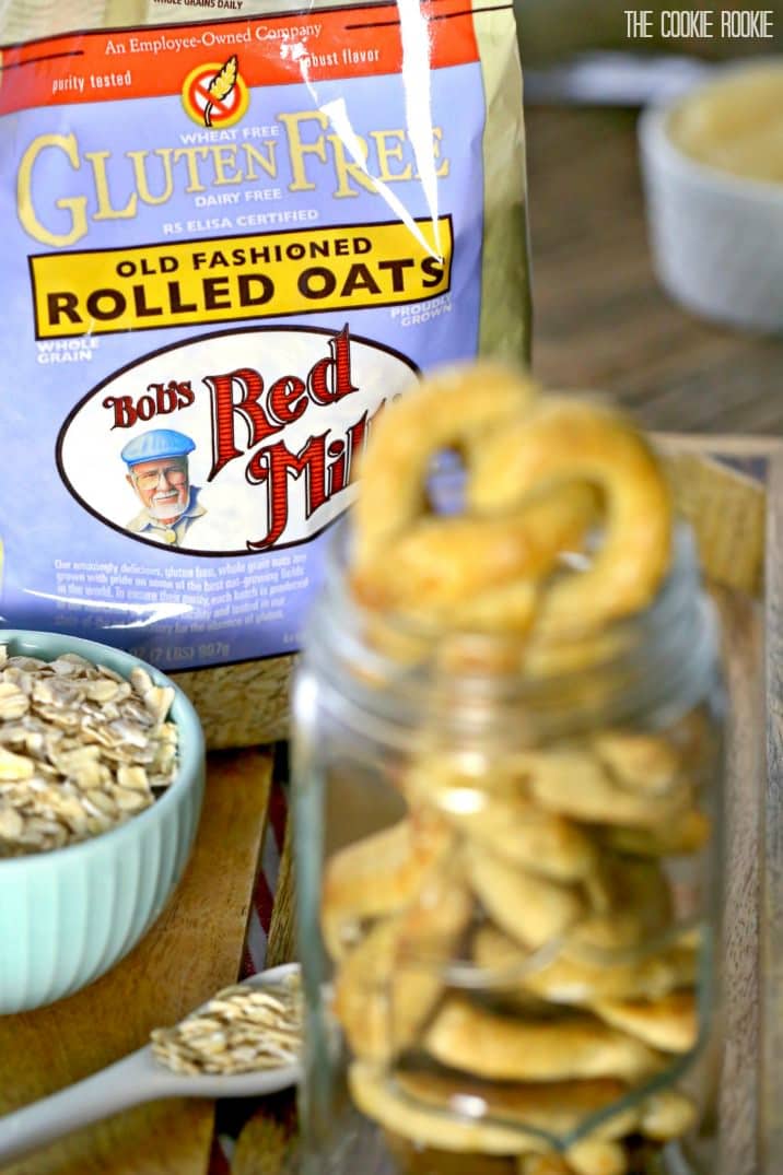 Bob's red mill rolled oats bag and dog treats