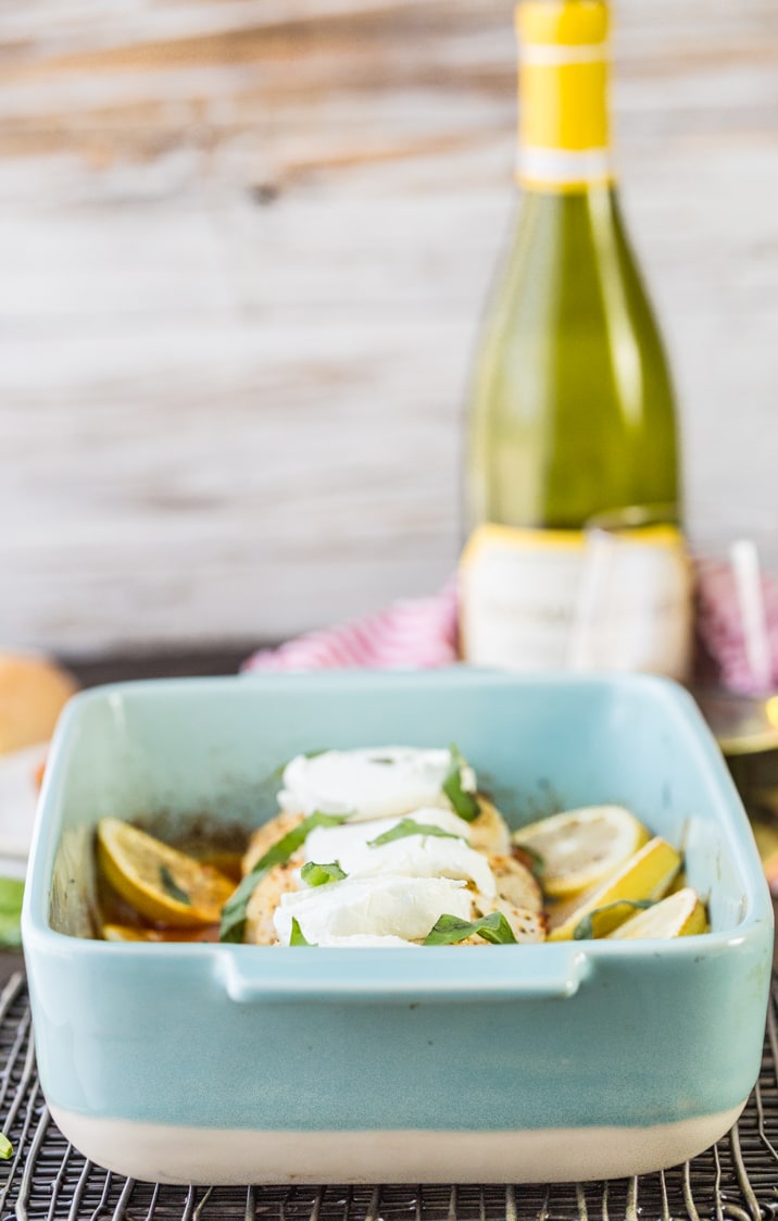 Stuffed Chicken Bryan Rollups! This variation on our favorite Carrabba's recipe is a favorite at our house! Chicken stuffed with a sun dried tomato and goat cheese mixture and then topped with lemon butter sauce and fresh basil! TO DIE FOR!
