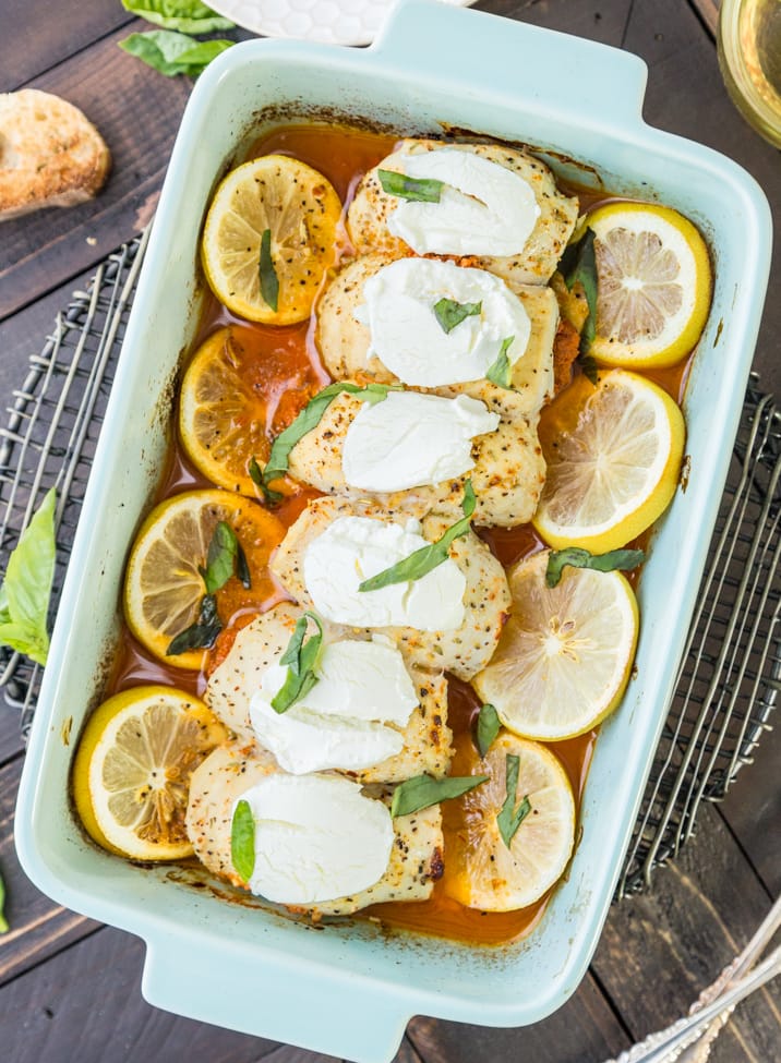 Stuffed Chicken Bryan Rollups! This variation on our favorite Carrabba's recipe is a favorite at our house! Chicken stuffed with a sun dried tomato and goat cheese mixture and then topped with lemon butter sauce and fresh basil! TO DIE FOR!