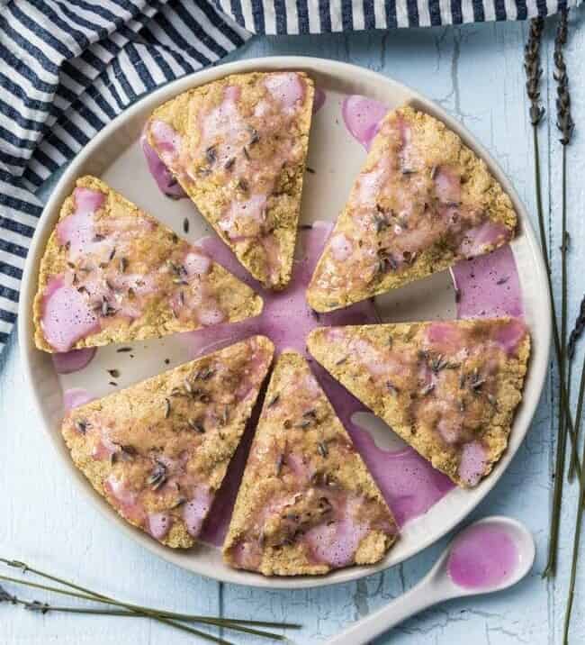 vanilla lavender scones on plate
