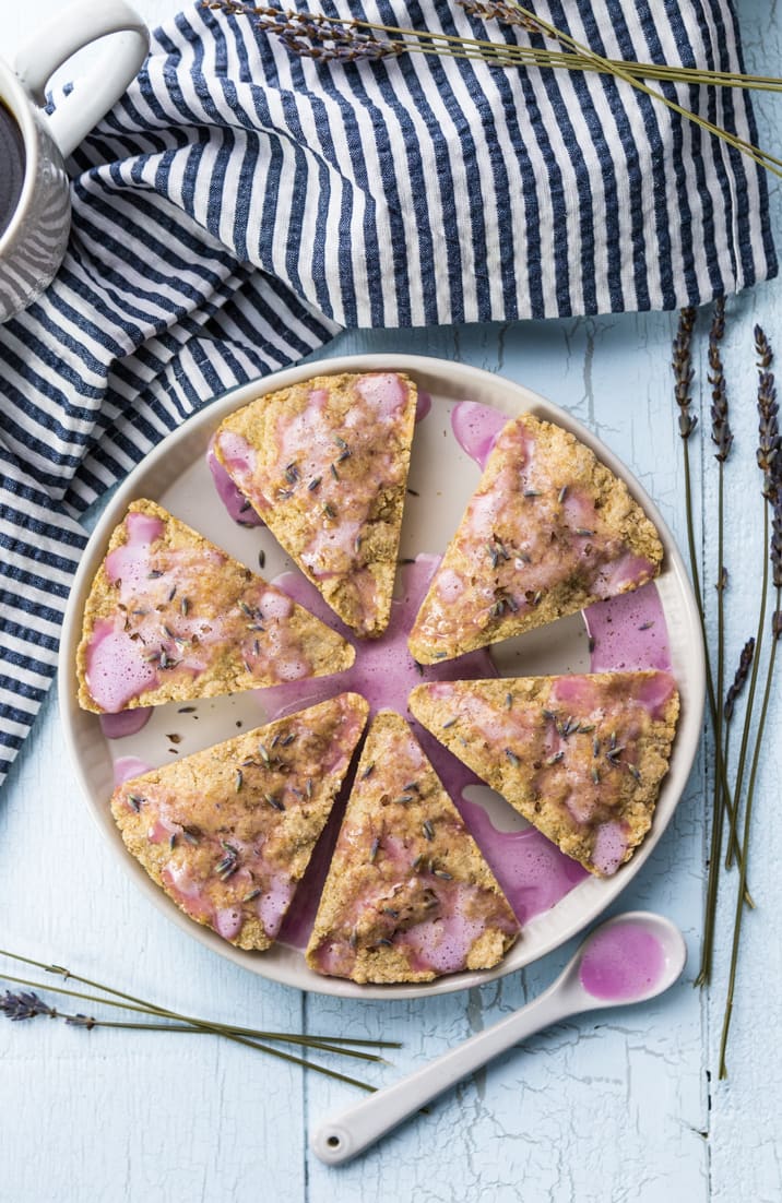 Vanilla Lavender Scones on a plate