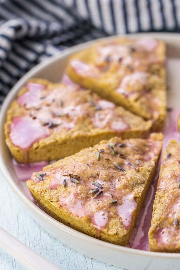 Vanilla Lavender Scones on a plate