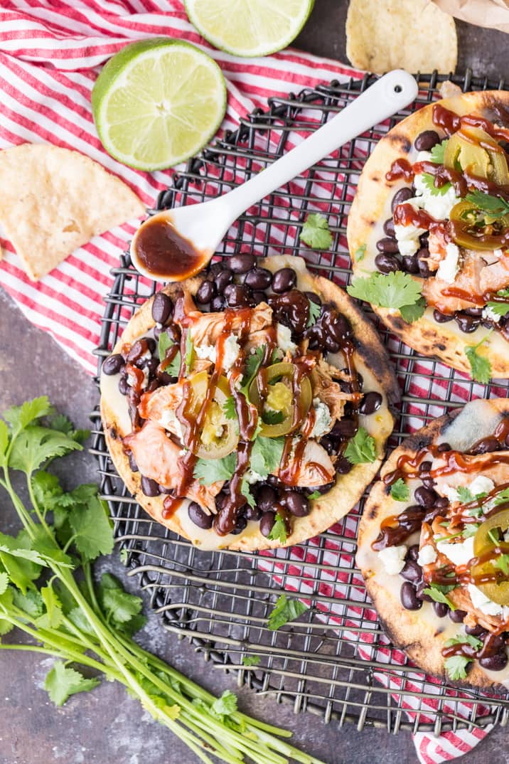 spicy bbq chicken tostadas
