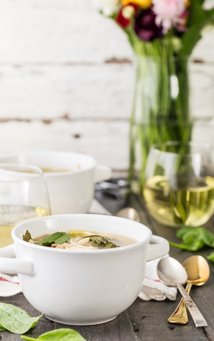 It doesn't get easier or more delicious that Crockpot Tuscan Chicken Soup! This healthy soup is made in just 4 hours (or 8 hours on low) in your slow cooker!! Amazing!