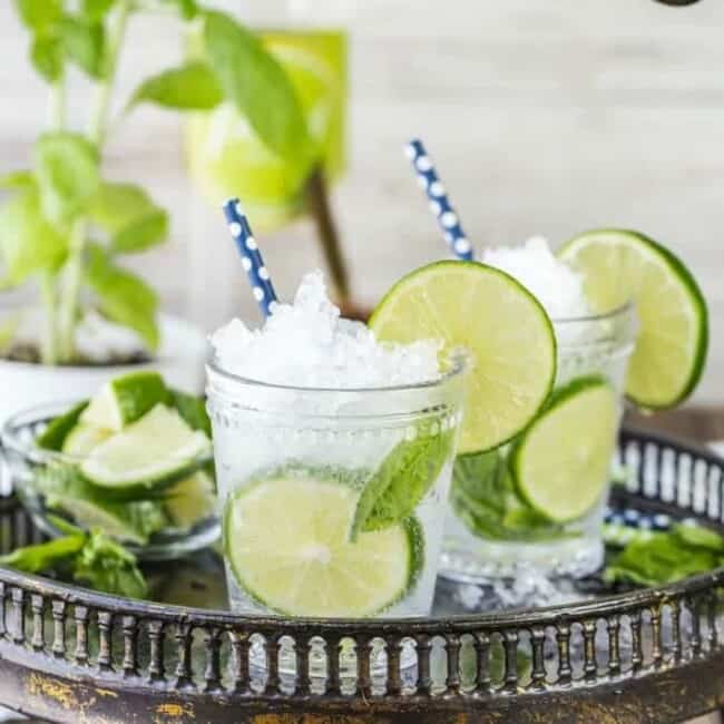 italian mojitos on a tray