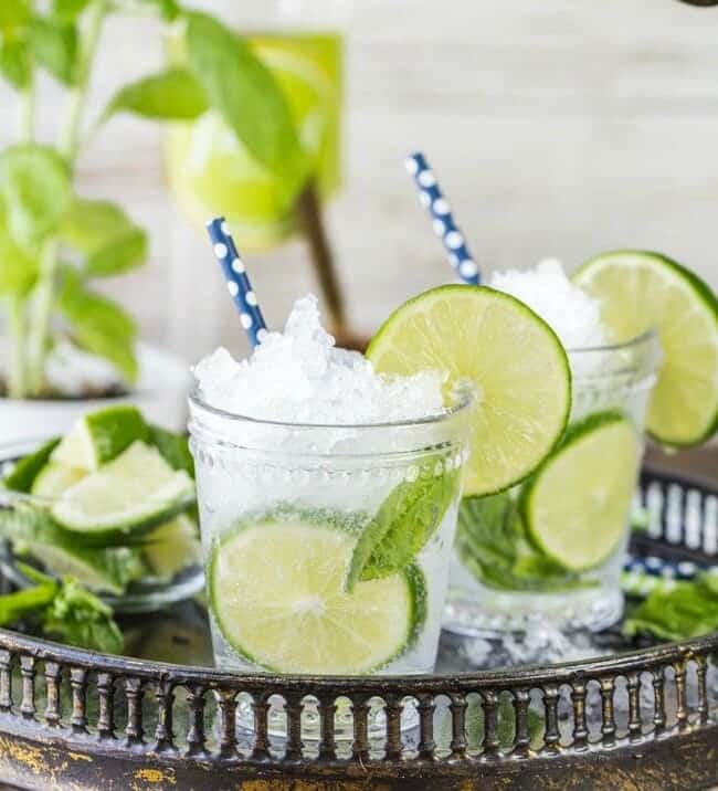 italian mojitos on a tray