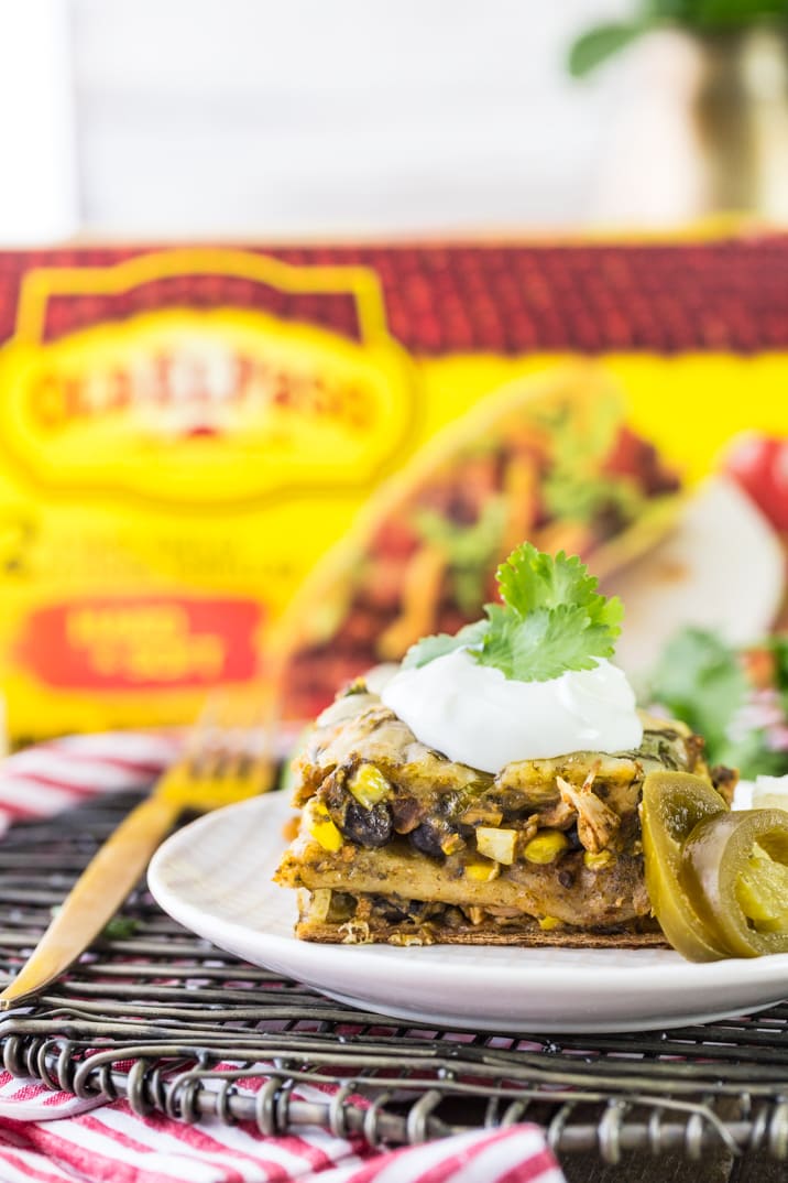mexican lasagna on a plate