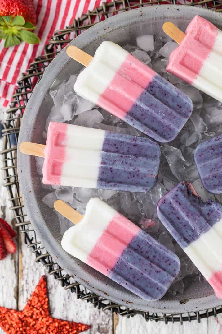 Red White and Blue Popsicles (Healthy Homemade Popsicles) Recipe